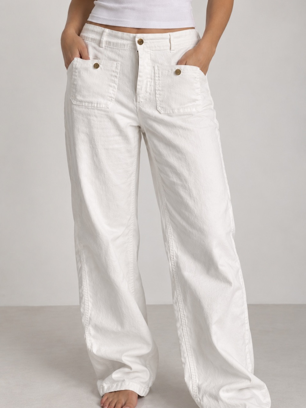 Wide Leg Women’s Jeans in White